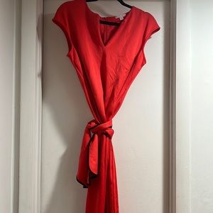 Red tanked dress